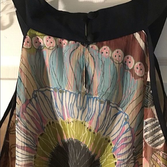 DIMRI Tunic Circle Neckline Open Shoulder Low Gather W/Tie Lined Size M - Picture 8 of 10